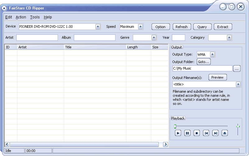 Screenshot for FairStars CD Ripper 1.52